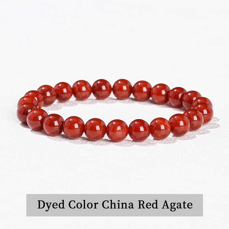 Natural Stone Bead Bracelet – Stretch Fit, 6–10mm Beads, Everyday Wear