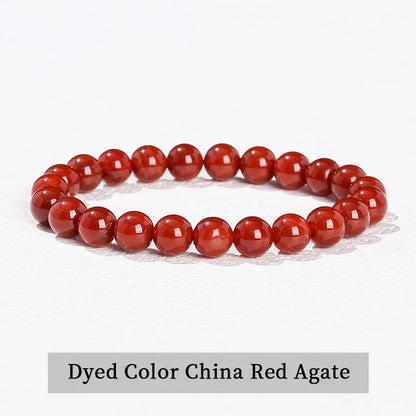 Natural Stone Bead Bracelet – Stretch Fit, 6–10mm Beads, Everyday Wear