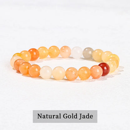 Natural Stone Bead Bracelet – Stretch Fit, 6–10mm Beads, Everyday Wear