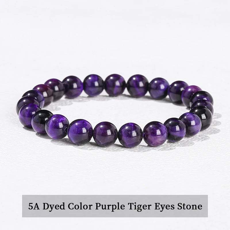 Natural Stone Bead Bracelet – Stretch Fit, 6–10mm Beads, Everyday Wear