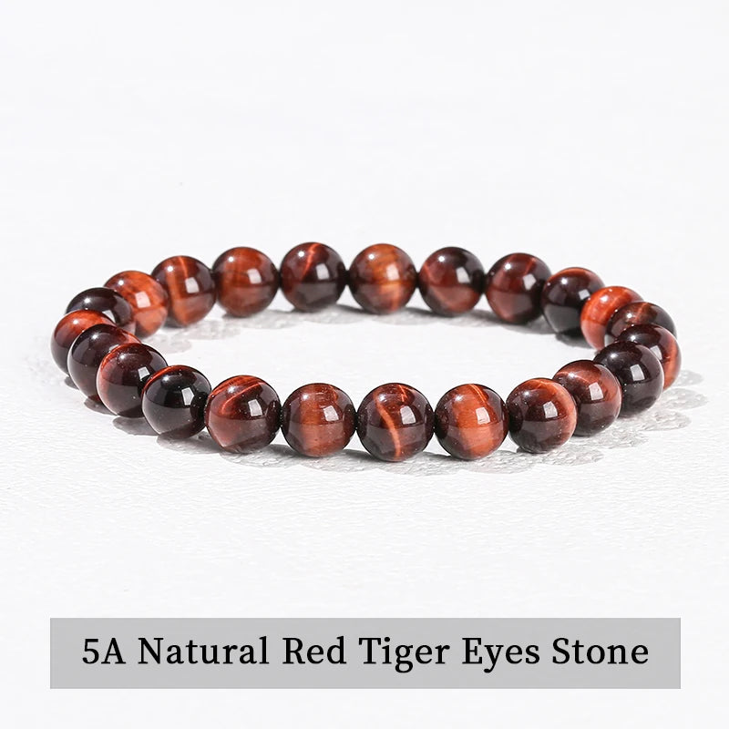 Natural Stone Bead Bracelet – Stretch Fit, 6–10mm Beads, Everyday Wear