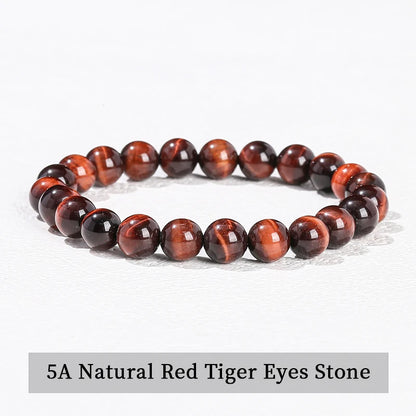 Natural Stone Bead Bracelet – Stretch Fit, 6–10mm Beads, Everyday Wear