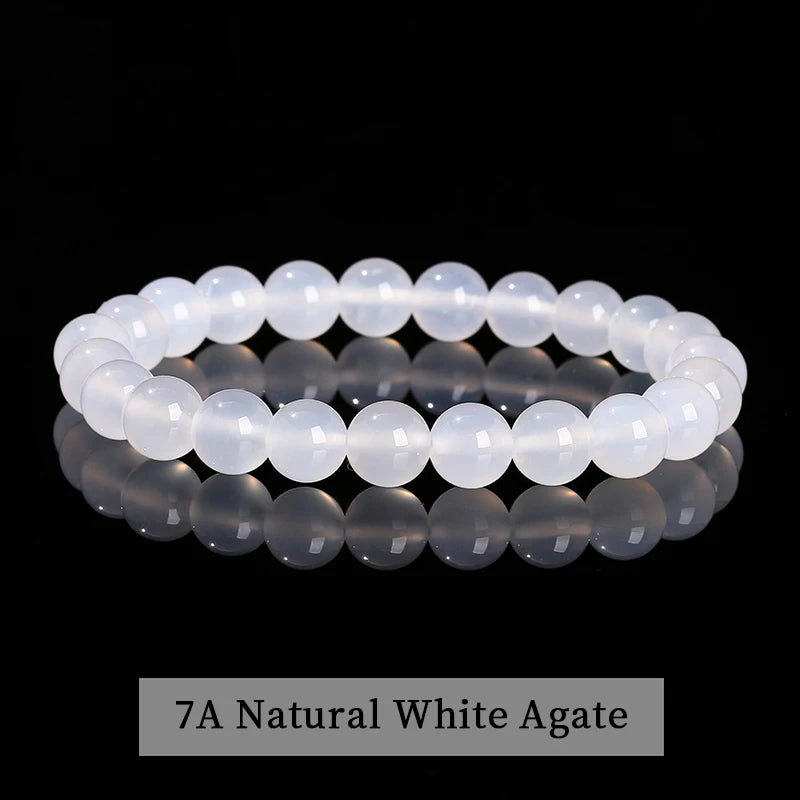 Natural Stone Bead Bracelet – Stretch Fit, 6–10mm Beads, Everyday Wear
