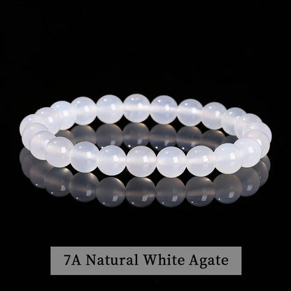 Natural Stone Bead Bracelet – Stretch Fit, 6–10mm Beads, Everyday Wear
