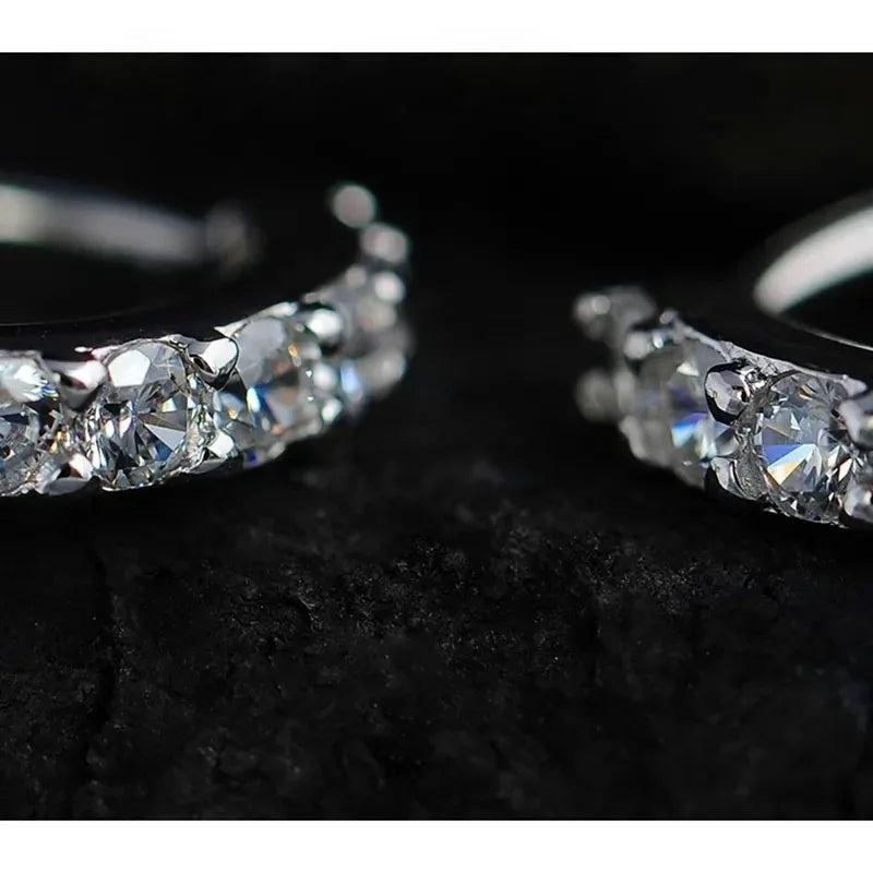 Crystal Hoop Earrings | Lightweight, Sparkling, Daily and Elegant Wear