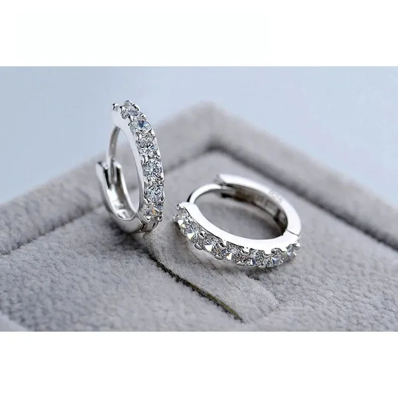 Crystal Hoop Earrings | Lightweight, Sparkling, Daily and Elegant Wear