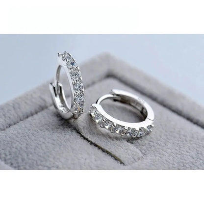 Crystal Hoop Earrings | Lightweight, Sparkling, Daily and Elegant Wear