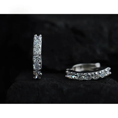 Crystal Hoop Earrings | Lightweight, Sparkling, Daily and Elegant Wear
