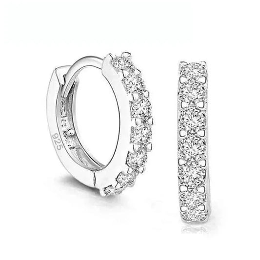 Crystal Hoop Earrings | Lightweight, Sparkling, Daily and Elegant Wear
