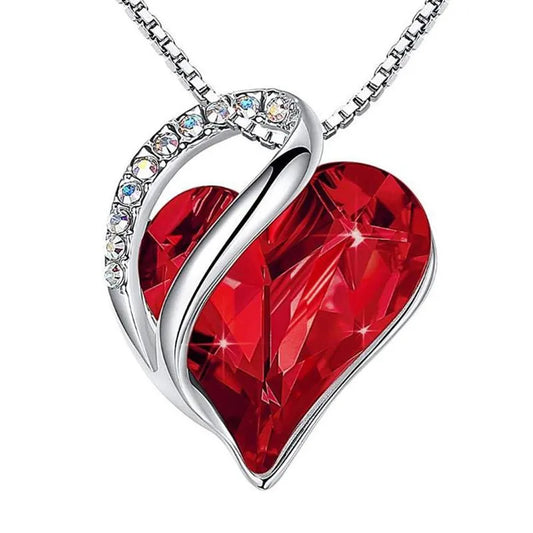 Heart Pendant Necklace with Rose Box