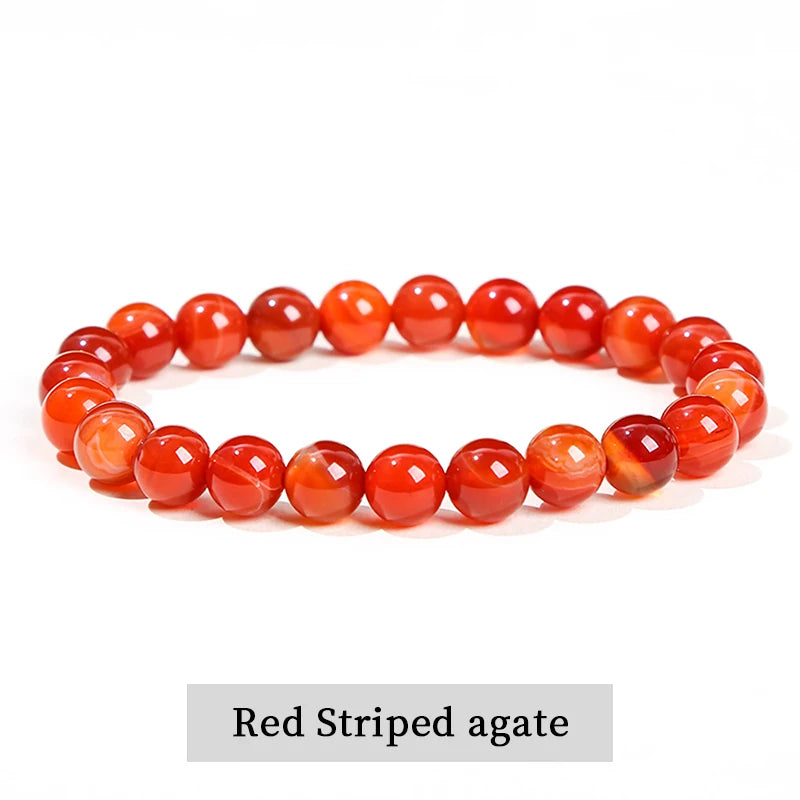 Natural Stone Bead Bracelet – Stretch Fit, 6–10mm Beads, Everyday Wear