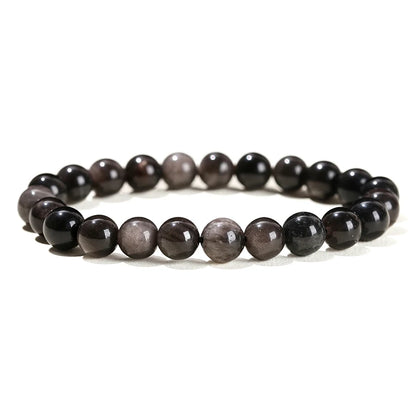 Natural Stone Bead Bracelet – Stretch Fit, 6–10mm Beads, Everyday Wear