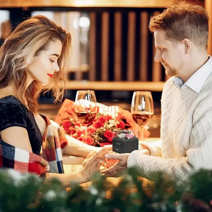 Heart Pendant Necklace with Rose Box