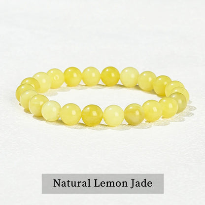 Natural Stone Bead Bracelet – Stretch Fit, 6–10mm Beads, Everyday Wear