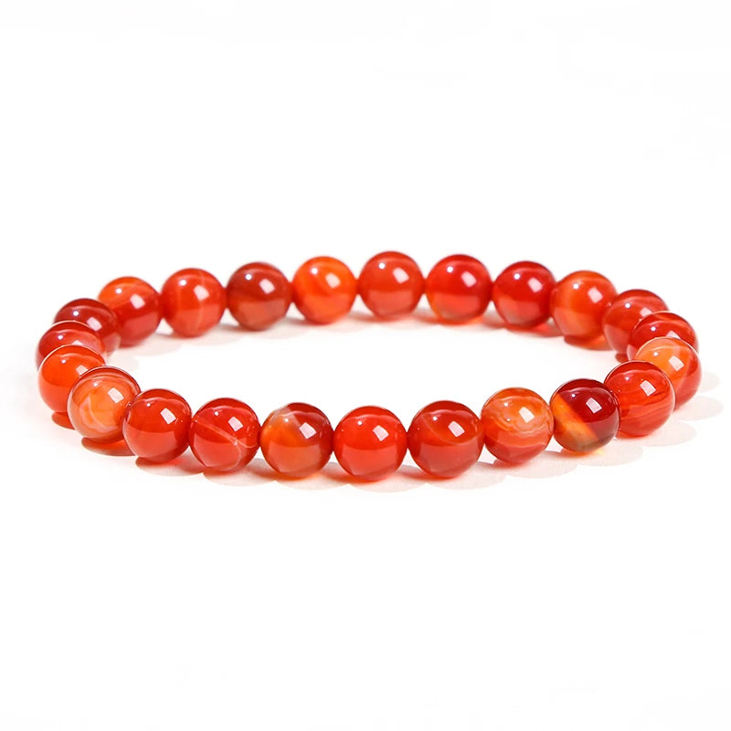 Natural Stone Bead Bracelet – Stretch Fit, 6–10mm Beads, Everyday Wear