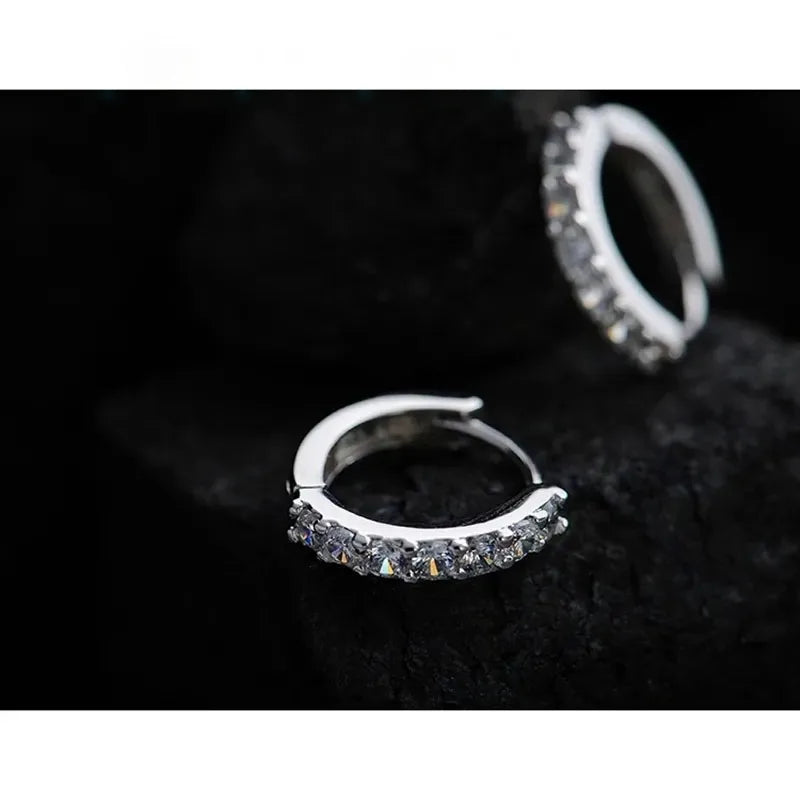 Crystal Hoop Earrings | Lightweight, Sparkling, Daily and Elegant Wear