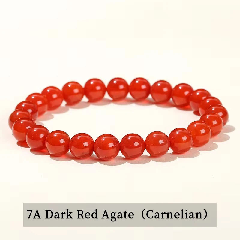 Natural Stone Bead Bracelet – Stretch Fit, 6–10mm Beads, Everyday Wear